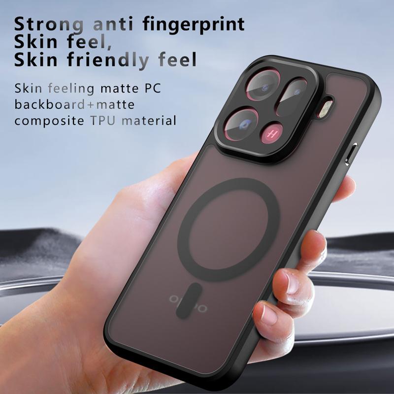 For OPPO Find X9 Pro X9 Case Shockproof Magnetic Matte PC+TPU Anti-fingerprint Translucent Cover for Find X 9