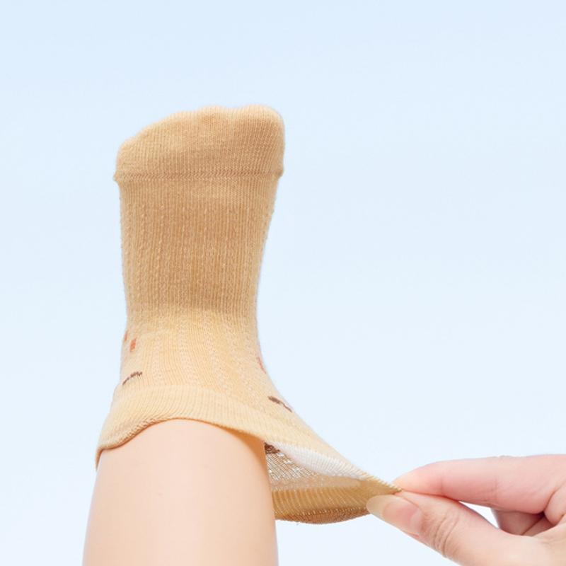 4Pairs/Set Kids Boy Girl Socks Thin Cotton Breathable Mesh Baby Socks Cartoon Soft Children's Socks Summer Home Toddler Baby Sock 0-8Y