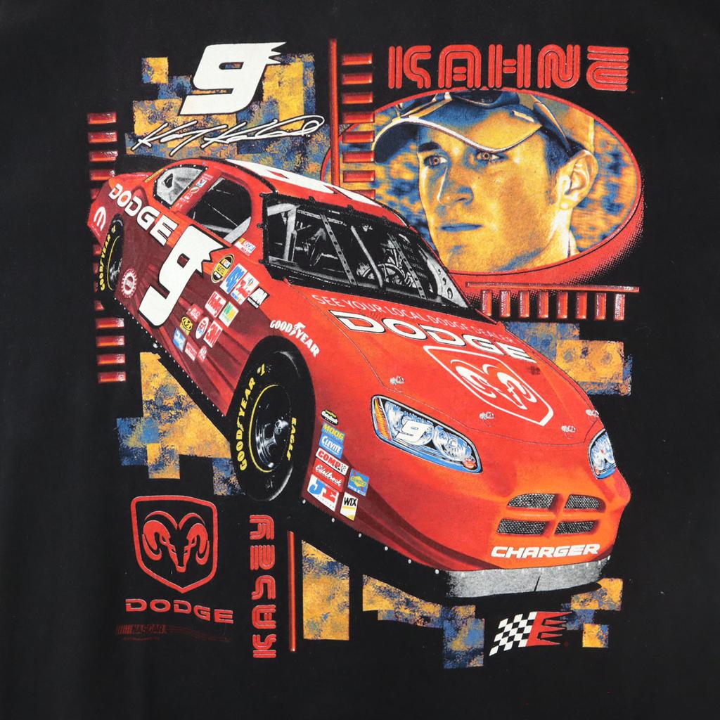 HASE AUTHENTICS 90s Old Print Short sleeve T-shirt black Racing Men's Used