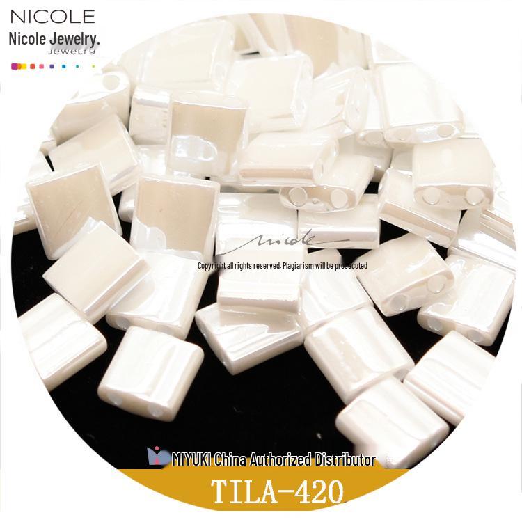 

TILA Miyuki Квадратные бусины с двумя отверстиями: 15 Однотонных Блестящих Цветов, Упаковка 10 г