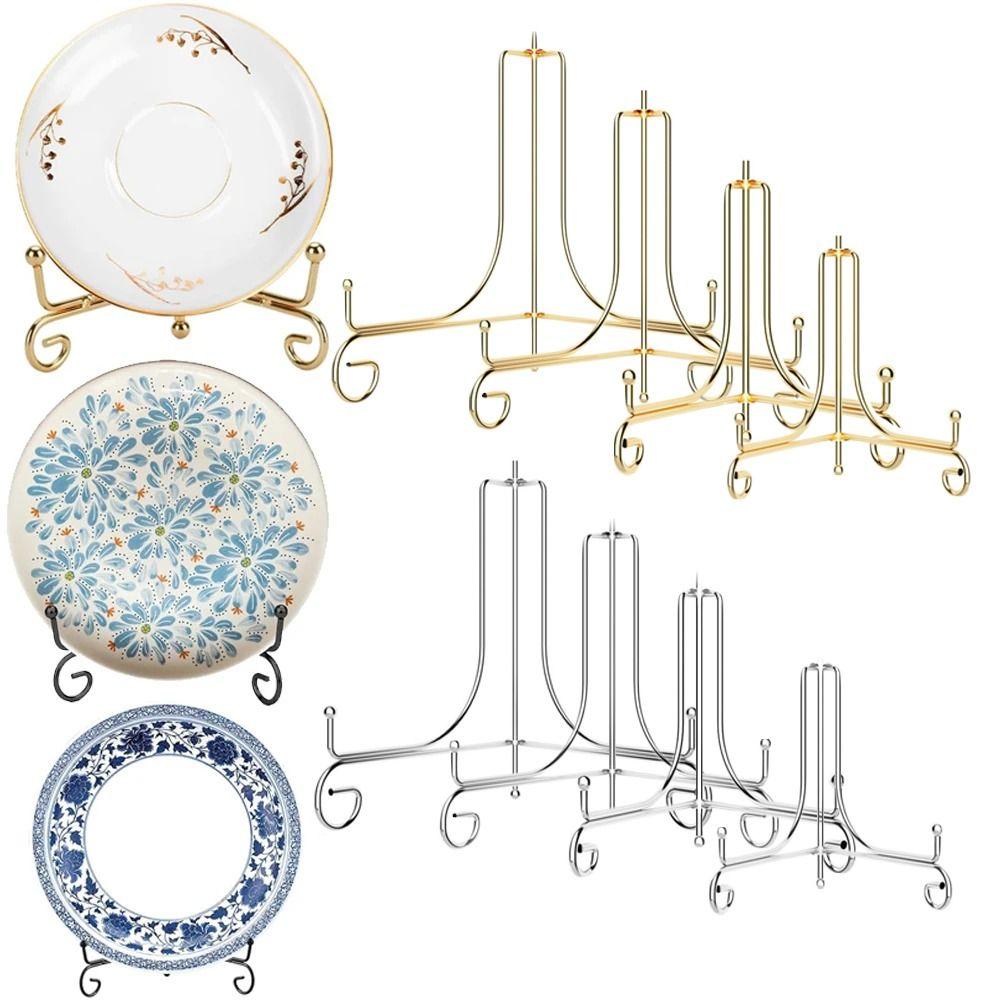 4 6 8 10 12inch Plate Stands Iron Metal Easel Rack Durable Display Stand  Bowl Picture Frame