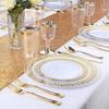 25PCS 7.5" Gold Lace Disposable Plastic Plates Wedding Birthday Party Christmas