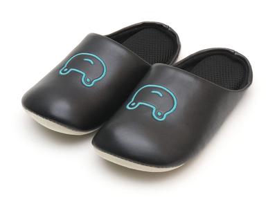 ATSUKO MATANO Frog Room Shoes Faux [Indoor Slippers, Frog, Mesh, Leather] (Black, Medium)