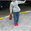 2024 European & American Women's Autumn/Winter Printed Tie-Waist Cotton Jacket