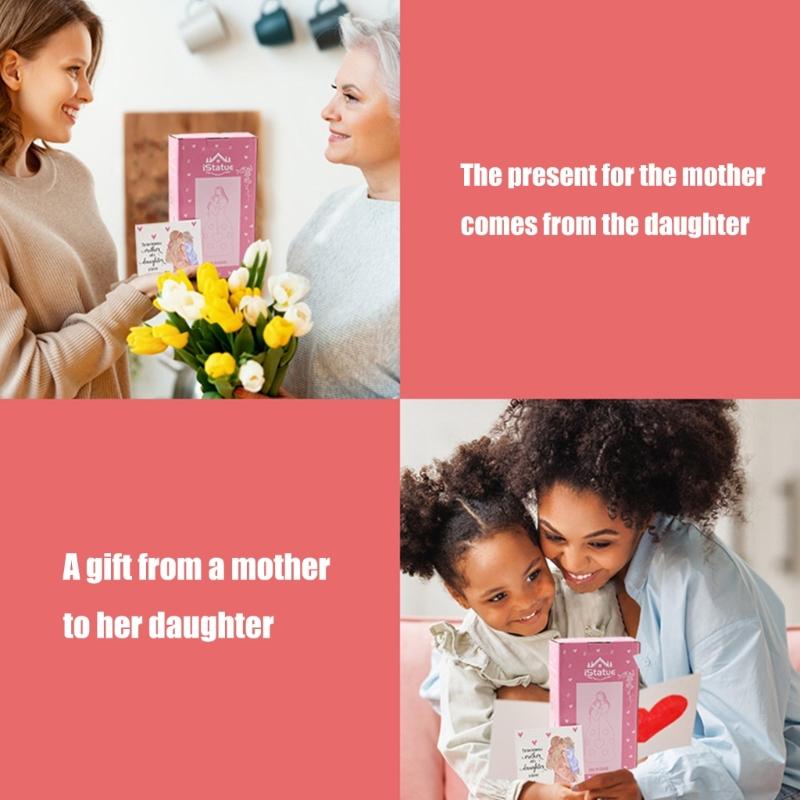 Mother and Daughter Resins Figurine Heartwarmings Gift with Flickering LED Candle for Mother Day or Christmas Birthday