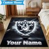 Custom Name Raiders Football Rug Indoor Floor Mat Chair Rug Perfect for Living Room, Bedroom, Playroom, Game Room Christmas fan gifts