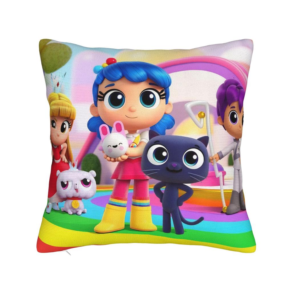 True Rainbows Kingdoms Cartoon Pillowcase Polyester Cushion Cover Decorations Throw Pillow Case Cover Home Zippered 45X45cm