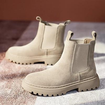 Moda Marka Yeni Chelsea Botları Yumuşak Deri Ayak Bileği Botları Kadın Sonbahar Giyilebilir Platform Ayakkabılar Moda Femme Peluş Sıcak Kış
