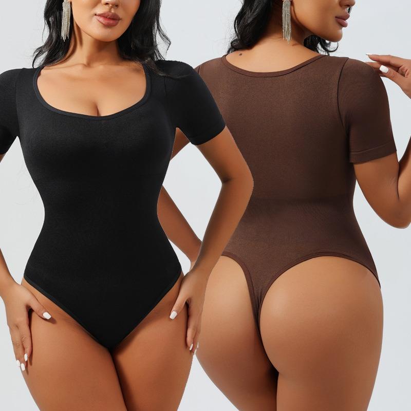 Women Seamless Square Neck Tummy Control Shaping Bodysuit Shapewear