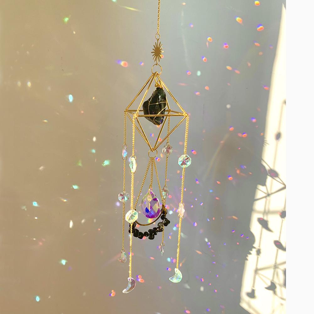 Honor of Crysal Rainbow Wind Chime Pendant Geometric Balcony Decoration Wind Chime Crystal Decoration