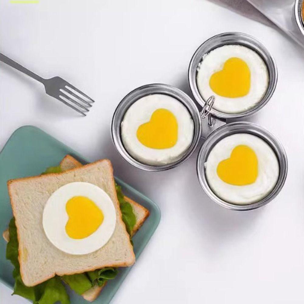 with Grab Handle Egg Poaching Pan 3 Cup Omelette Maker Kitchen Gadgets Steamed Egg Mould Breakfast