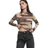 Women's Sexy Leopard Print Mesh Slim-Fit Bodysuit Top for Autumn/Winter