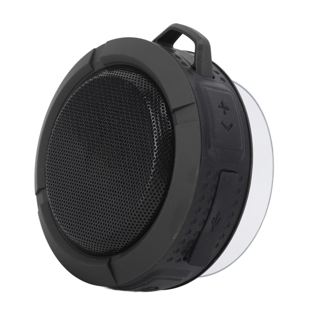 Suction Cup Bluetooth Speaker 3.7v 500mah IP65 Waterproof Portable Wireless Speaker for Bathroom Outdoor Black