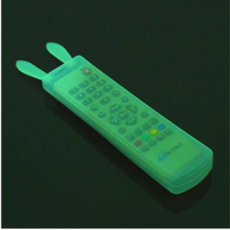 Lovely Rabbit Silicone Transparent Noctilucent TV Remote Control Cover Air Conditioner Remote Control Cover Anti-dust Waterproof