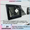 Ventana Tongfa de aleación de aluminio y vidrio templado con cortina opaca y mosquitera, adecuada para autocaravanas y furgonetas camper