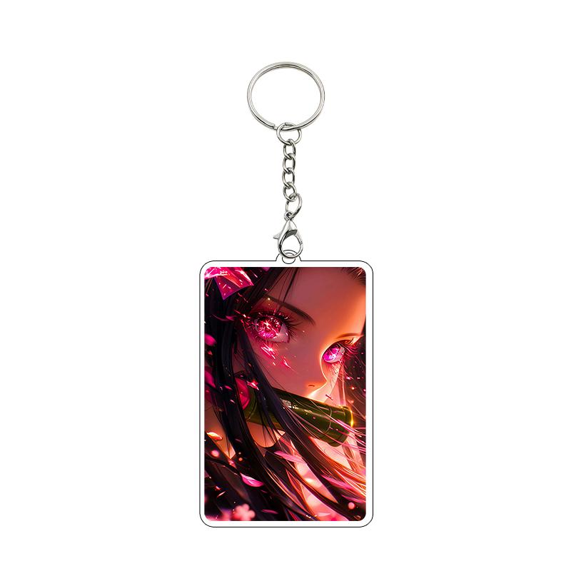 Anime Nezuko Agatsuma Zenitsu Kanroji Mitsuri Cartoon Cool Acrylic Keychain Accessories Figure Pendant Charm Decor Gifts Toys