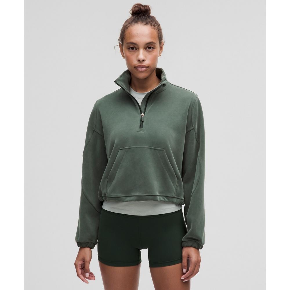 

Lululemon Brushed Softstreme Half Zip Rainforest Green 0