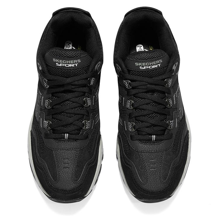 Skechers Vigor 2.0 Pelle a Rete Comode Scarpe Casual Basse Sneakers da Uomo Nero Grigio Carbone 237067-BKCC