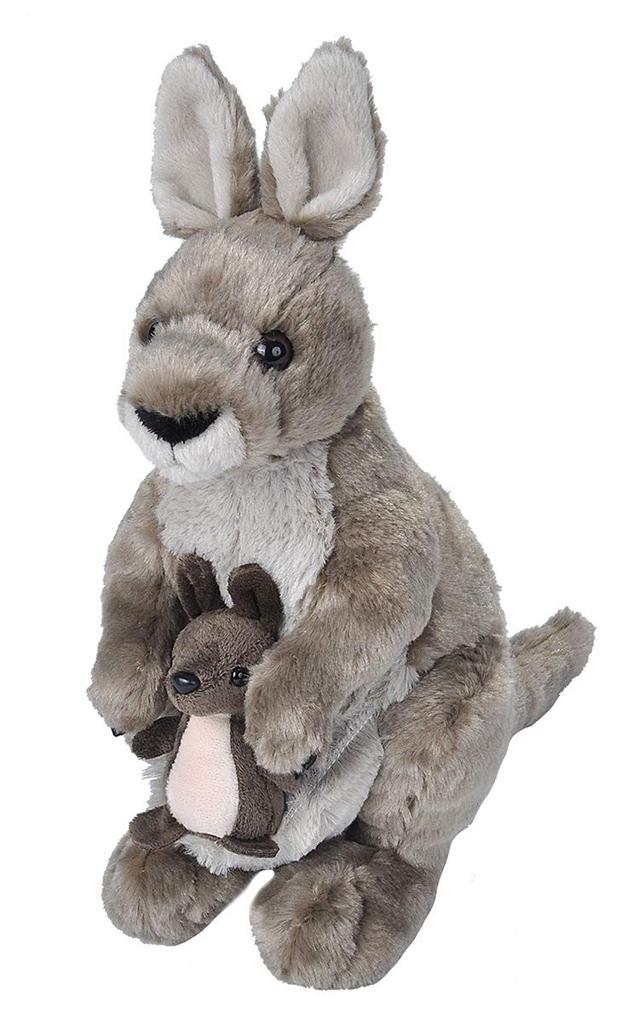 Wild Republic Kangaroo Plush Toy, Realistic Wild Animal, Soft Material, Cuddlekins, W16 X D30 X H30cm, 10935