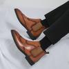 Designer New Men's Pointed Patent Leather Casual Brogues Ankle Boot Male Winter Brown Black High Tops Shoes Zapatos Hombre