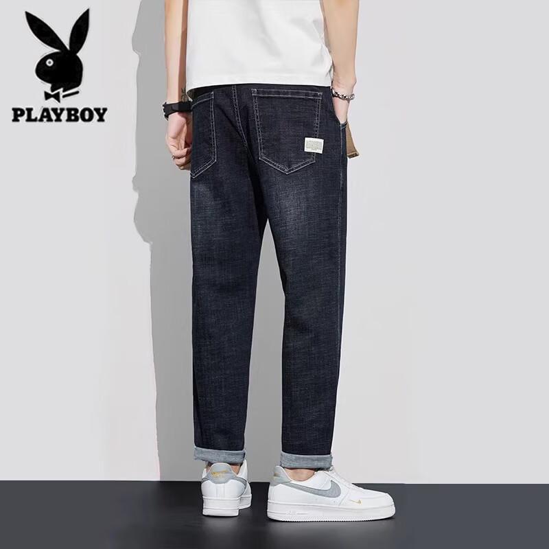 Playboy Men s Loose Straight Fit Summer Stretch Jeans 38