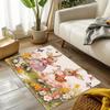 Soft and warm flannel Easter Bunny dance mat, non-slip machine washable floor mat