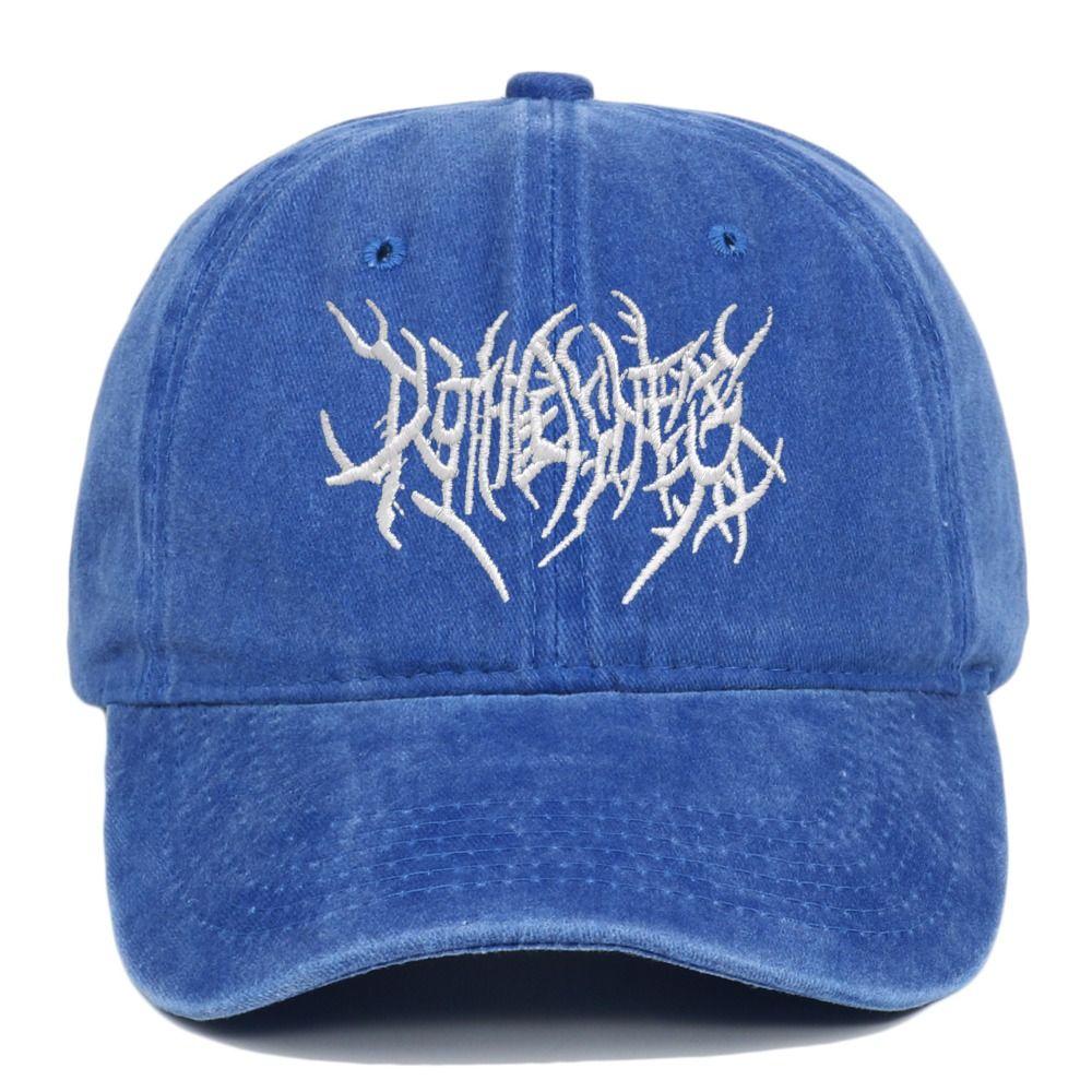 Visiera Ricamo Berretti da Baseball Regolabile Gotico Street Punk Berretti da Baseball Lavati Hip-hop Cappelli Parasole
