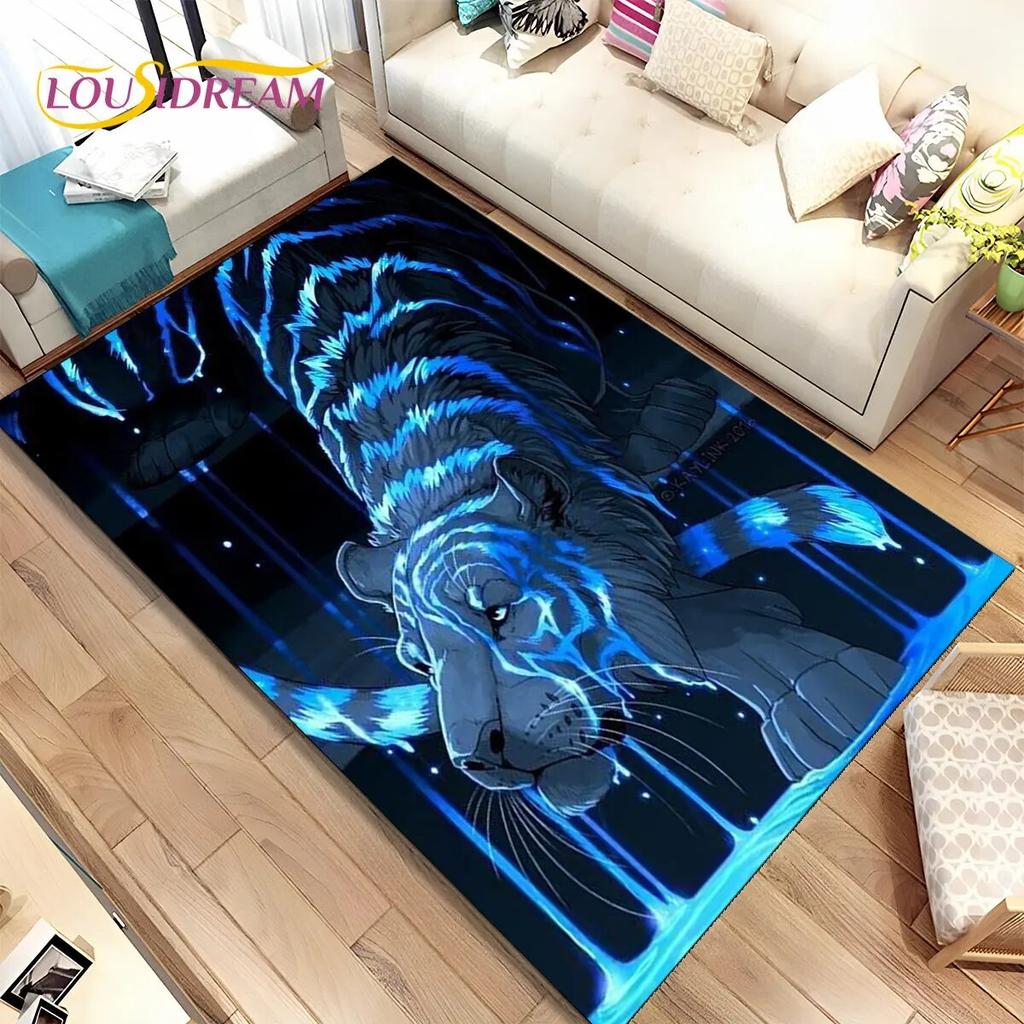 Zvíře leopard Gepard Cartoon Beast Area Koberec,Koberec pro domácí Obývací pokoj Ložnice Pohovka Rohožka Kuchyň Dekor,Protiskluzová podložka na podlahu