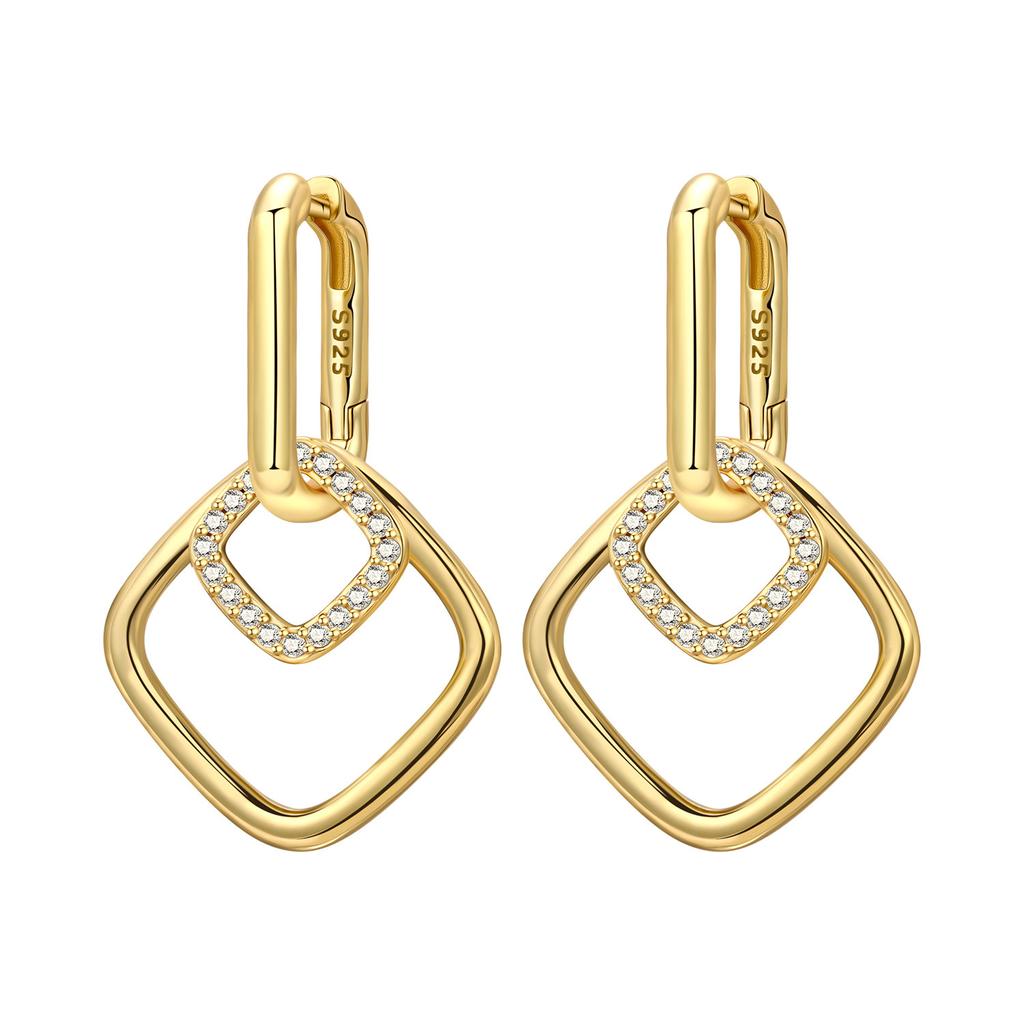 PANPOKI 925 Sterling Silver Detachable Chain Earrings Jewelry Hoop Earrings Women Jewelry Party Trendy Festival Gifts
