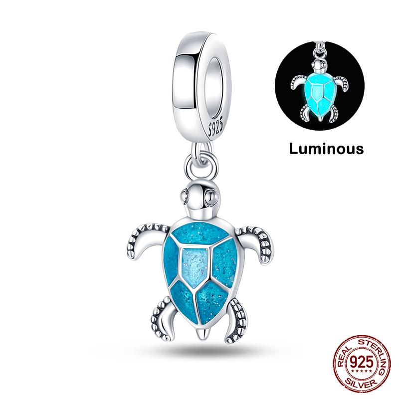 Original 925 Prata Esterlina Cor Mágica Camaleão Luminoso Série Charme Contas Adequado Ajuste Pulseira DIY Jóias Presentes