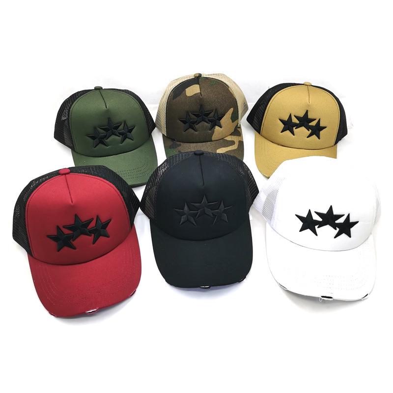 

Unisex Summer Star-Embroidered Mesh Baseball Cap - Breathable Sunshade Adjustable