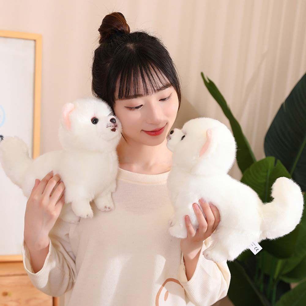 Standing Simulation Pomeranian Dog Real Life Stuffed Puppy Doll Pomeranian Plush Toy  Birthday Gift