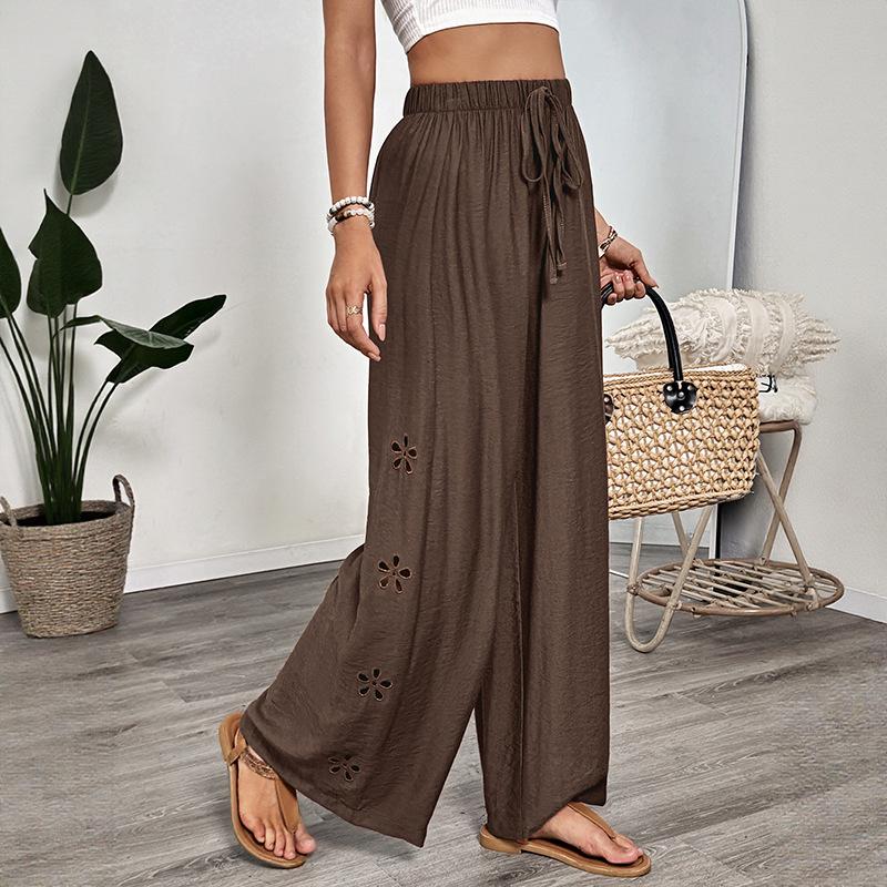 JKASHDK Women's Fashion Casual Solid Color Print High Waist Trousers Pants & Capris