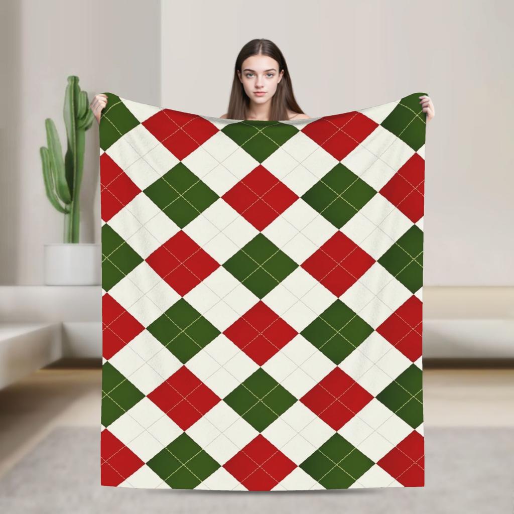 Plaid & Holiday Christmas  Blanket  Super Soft Plush Bedding Throws Girls Boys Couch Chair Sofa Bed Flannel Bedspread Bed Cover