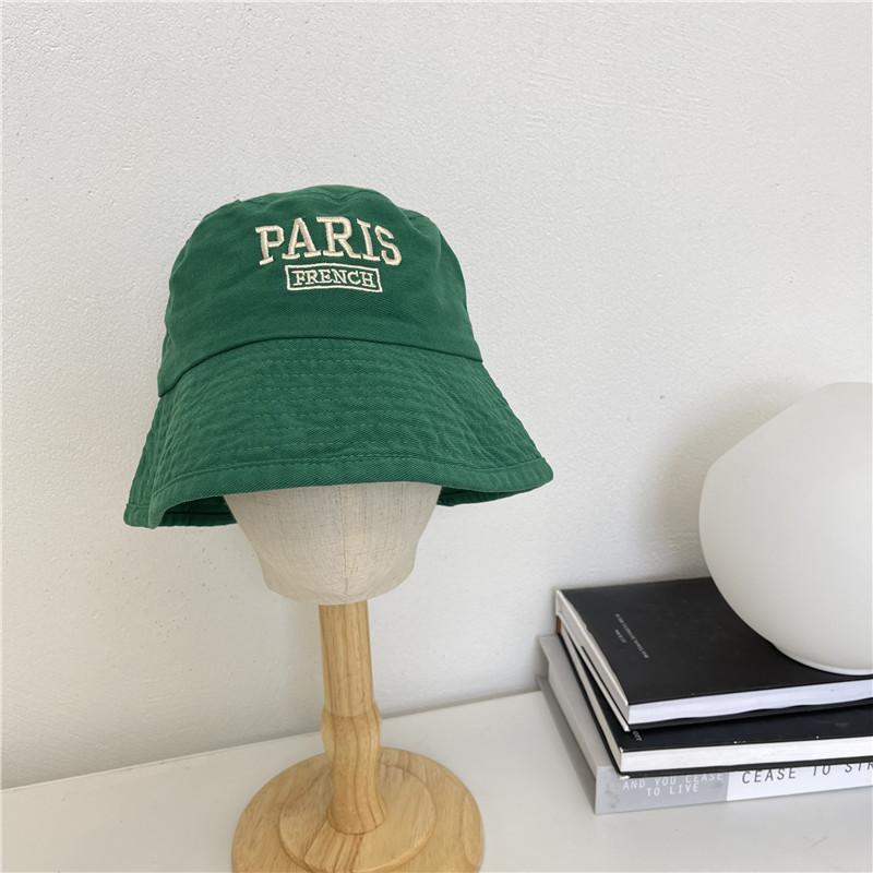

Hat Versatile Style Exquisite Letter Embroidery Womens Sunshade Hats Fisherman Green
