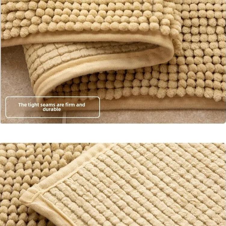 Chenille Bath Mats Encrypted Thickened Short Plush Strong Water-absorbent Non-slip Bathroom Rug Carpet Quick-drying Foot Mat