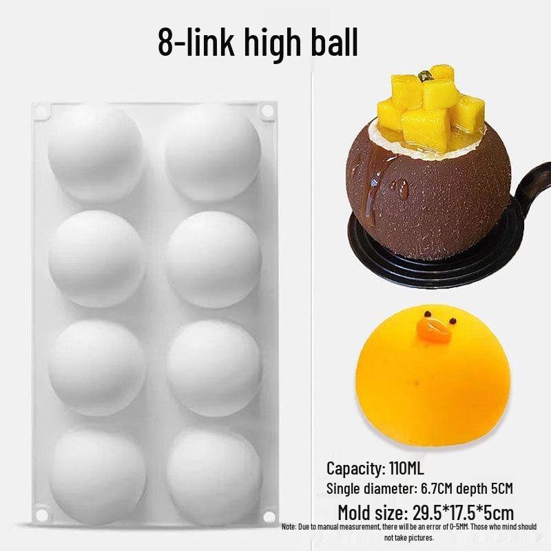 Silicone Molds for Round, Ball & Semicircle Shapes – Ideal for DIY Baking: Chocolate, Cupcakes, Puddings, Desserts Decoration