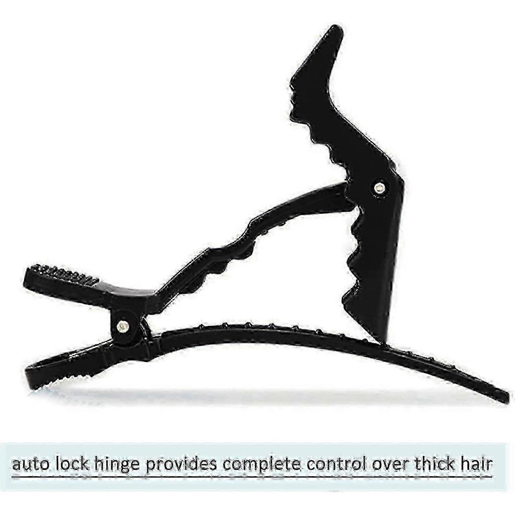 6 Peices Crocodile Hair Clips Professional Styling Hair Barrette Plastic Hair Clips for Women and Girls Salon Home Use (Black)