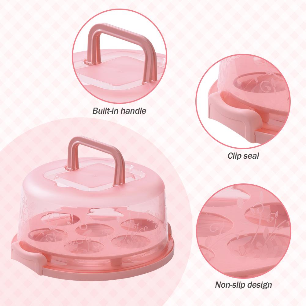 8 Inch Cake Holder with Lid and Handle Cake Container Portable Pie Carrier for Any 6-8 Inch Cake Storing