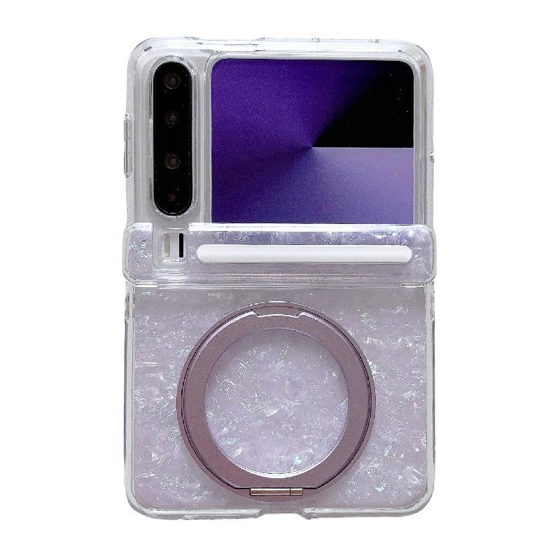 

Luminous Shell Pattern Drop-proof Phone Case with 360° Rotating Stand for Huawei Pura X. Huawei Pura X розовый