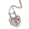 Magnet Broken Heart Custom Picture Pendant 2 Piece Magnetic Necklace with Photo Memorial Necklace