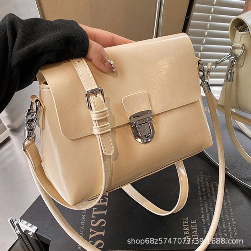 Premium Temperament Light Luxury Korean Version Briefcase New Versatile Commuting Simple Solid Color Shoulder Messenger Bag Women