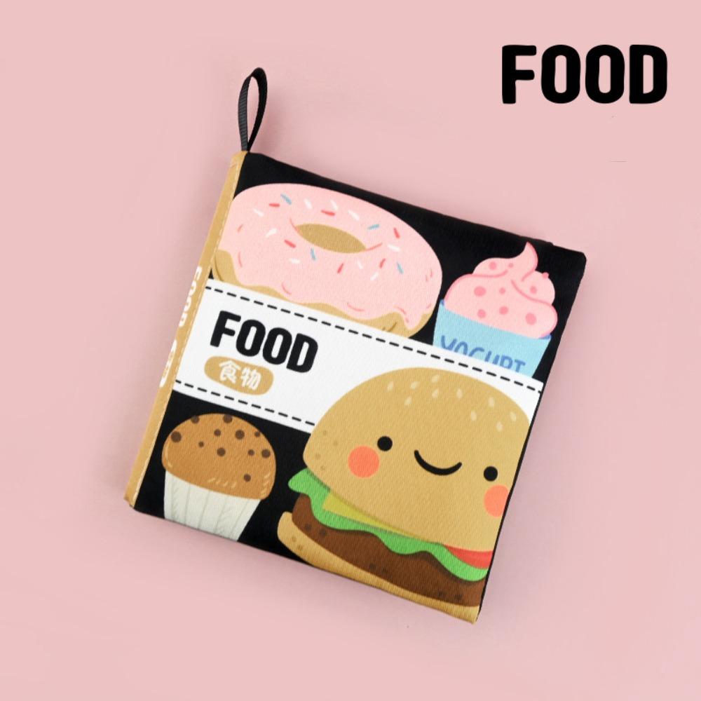 

PET Cognitive Cloth Book 0-6 Years Old Cartoon Illustration Books New Baby Cloth Book Toddlers Food