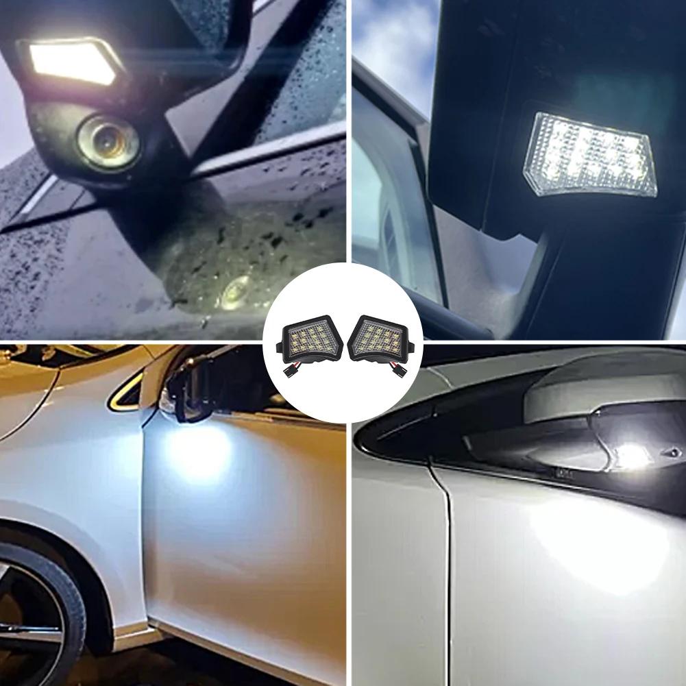 2Pcs LED Front Under Mirror Lamp Puddle Light For Volvo V40 V50 C30 C70 S40 S60 S80 V50 V70 XC70 XC90 Jaguar XJ XF XK/XKR XE