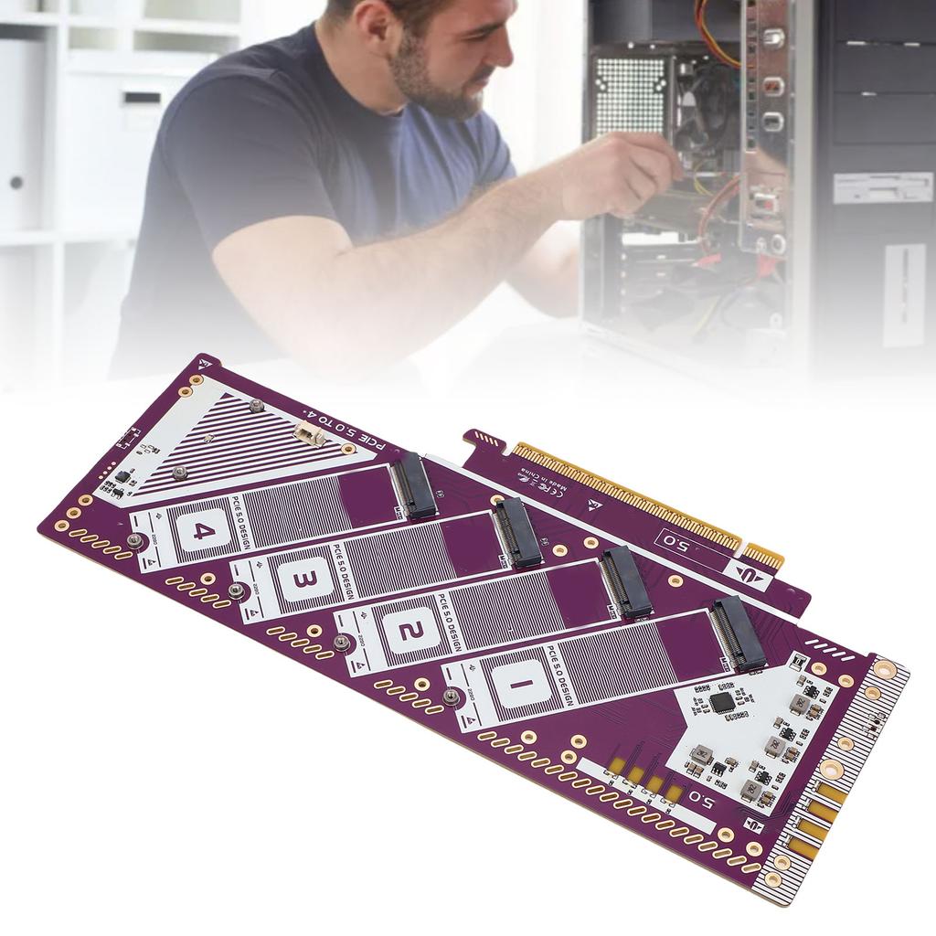 PCIE5.0x16 to NVMe Expansion Card 512Gbps High Speed M.2 NVMe to PCIe Adapter for Computer 