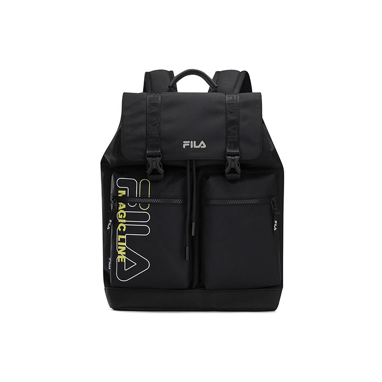 FILA Fashionable Large Capacity Versatile Casual Polyester Backpack Unisex backpack Black F13U149135F-BK XS