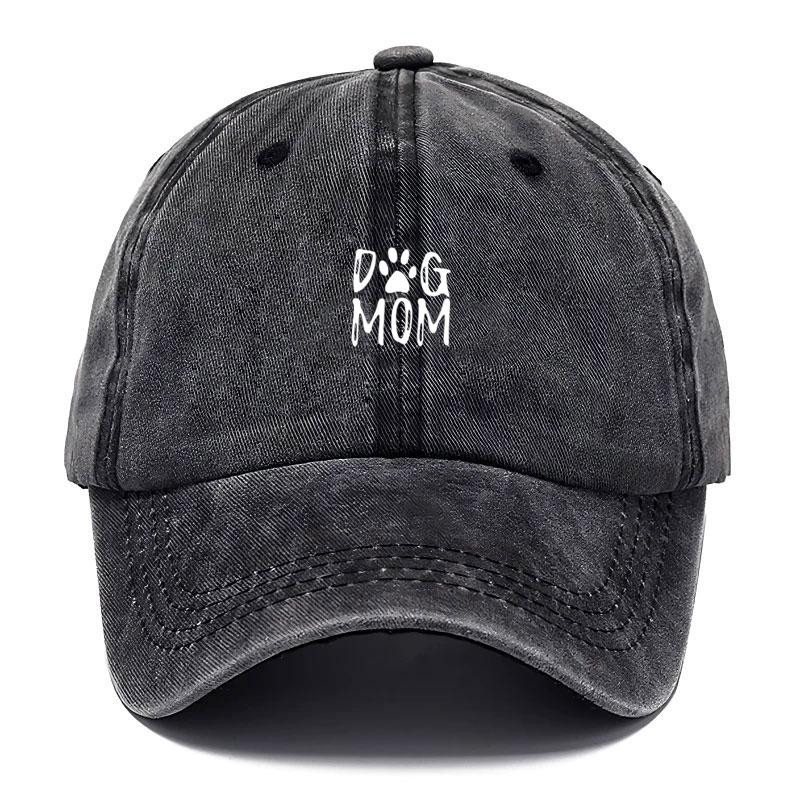 Dog Mom Washed Cotton Vintage Baseball Cap For Women Adjustable Distressed Trucker Hat Pet Lover Gift Casual Cotton Cap Hats