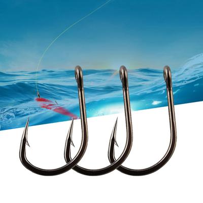 Lot de 100 hameçons de pêche circulaires pour poisson-chat, épais, pointus, portables, solides, en acier au carbone
