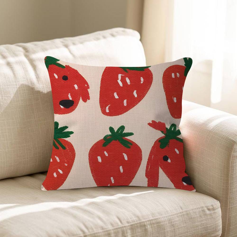 Strawberry Floral Delight Pillow Gift Home Office Decoration Pillow Bedroom Sofa Car Cushion CoverPillow Case