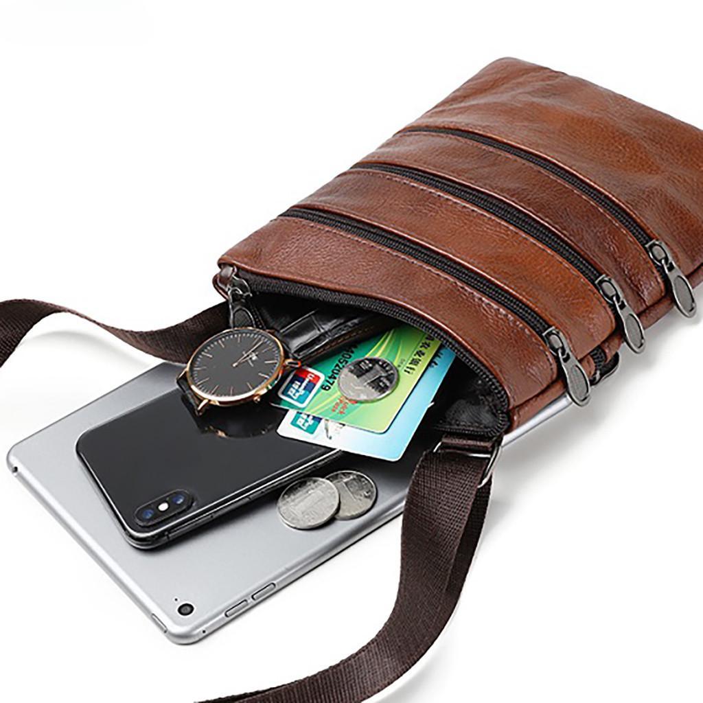 Men New Fashion Leather Bag Shoulder Bag Casual Shoulder Messenger Bag